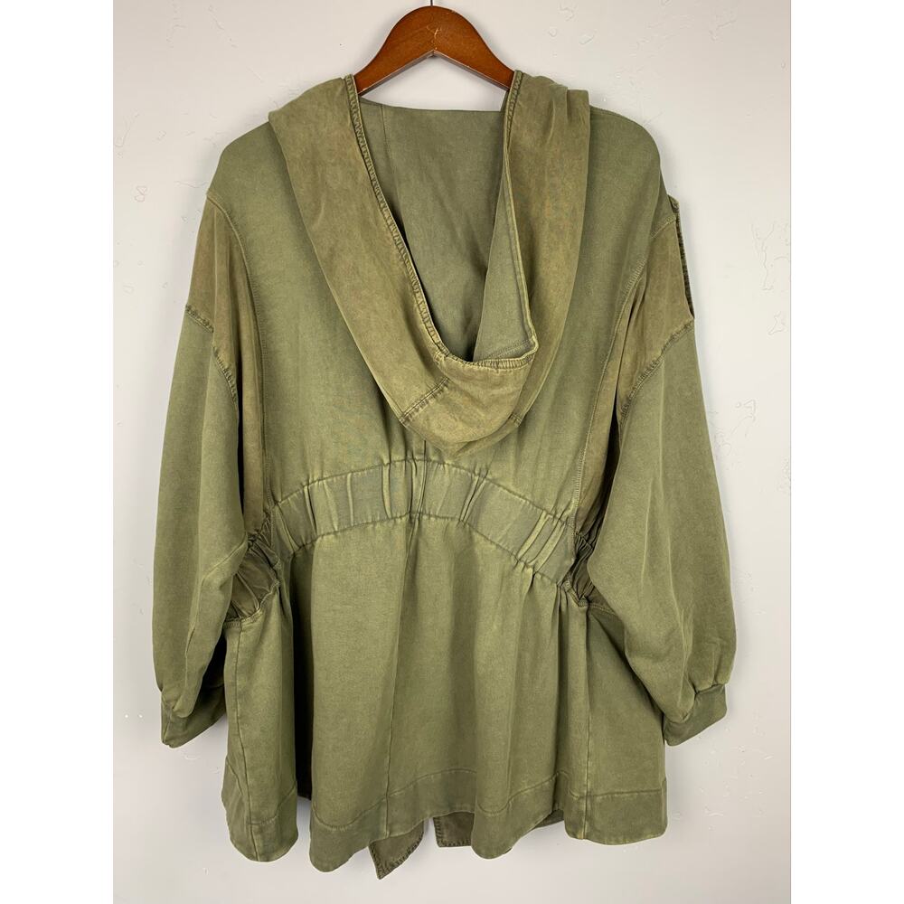 Free People C'Mon Hooded Cardigan Jacket Olive Green Oversized Pockets Women's S - Picture 7 of 11